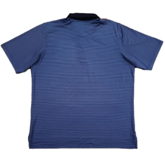 F&G Tech Light & Navy Blue Stripes The Royal Dublin Golf Club Polo Shirt - Picture 4 of 8